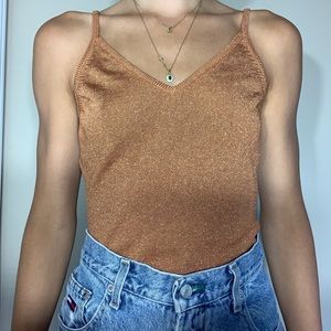 Orange Topshop sparkly tank
